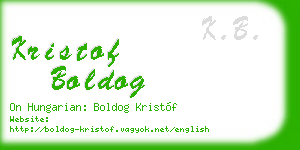 kristof boldog business card