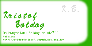 kristof boldog business card